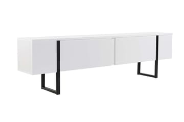 Serenity lattialla seisova tv-taso 180 cm säilytyksellä puuta metallijaloilla - Valkoinen - Huonekalut - TV- & Mediakalusteet - Tv taso & Mediataso