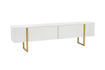 Serenity Tv-taso 180x30 cm - Valkoinen/Kulta - Huonekalut - TV- & Mediakalusteet - Tv taso & Mediataso