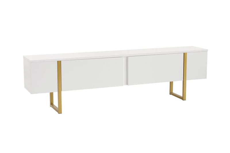 Serenity Tv-taso 180x30 cm - Valkoinen/Kulta - Huonekalut - TV- & Mediakalusteet - Tv taso & Mediataso