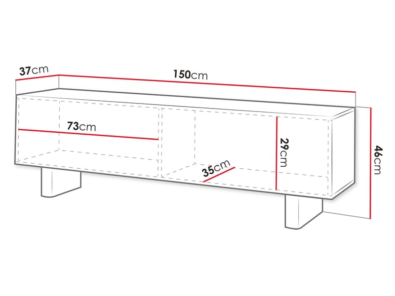 Seylar TV-taso 150 cm - Huonekalut - TV- & Mediakalusteet - Tv taso & Mediataso