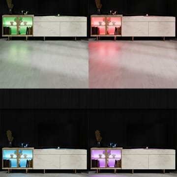 Seyring TV-taso 190 cm - Travertiini ja kulta - Huonekalut - TV- & Mediakalusteet - Tv taso & Mediataso