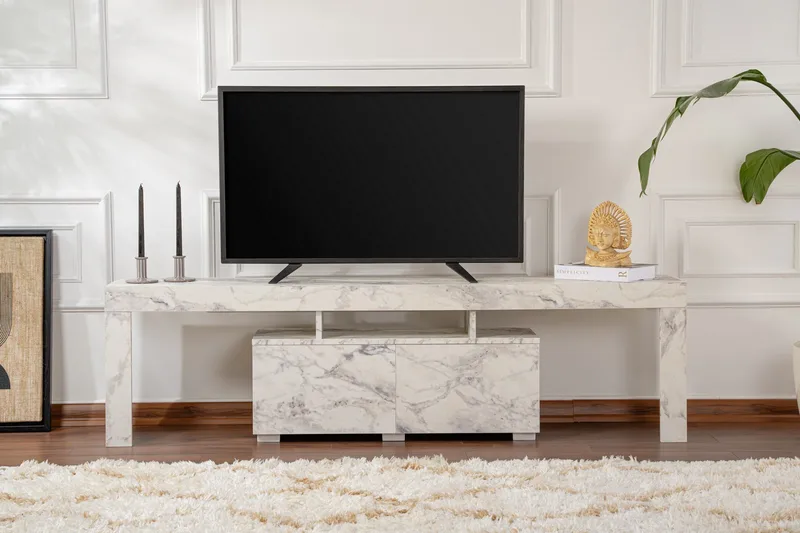 Shanah Tv-taso 180x31 cm - Marmori/Beige - Huonekalut - TV- & Mediakalusteet - Tv taso & Mediataso