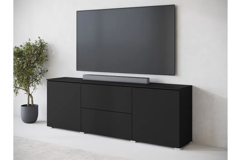 Sherie TV-taso 180 cm - Musta - Huonekalut - TV- & Mediakalusteet - Tv taso & Mediataso