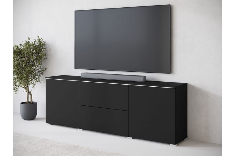 Sherie TV-taso 180 cm - Musta - Huonekalut - TV- & Mediakalusteet - Tv taso & Mediataso