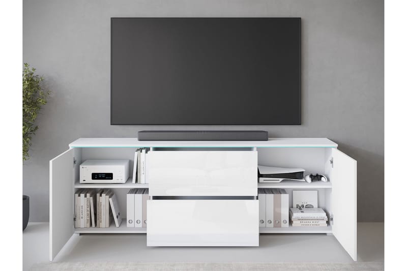 Sherie TV-taso 180 cm - Musta - Huonekalut - TV- & Mediakalusteet - Tv taso & Mediataso