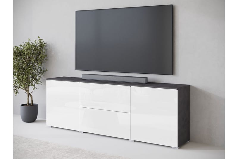 Sherie TV-taso 180 cm - Valkoinen / Harmaa - Huonekalut - TV- & Mediakalusteet - Tv taso & Mediataso