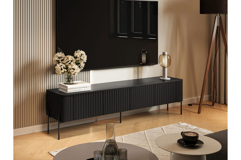 Sherie Tv-Taso 190x40 cm - Musta - Huonekalut - TV- & Mediakalusteet - Tv taso & Mediataso
