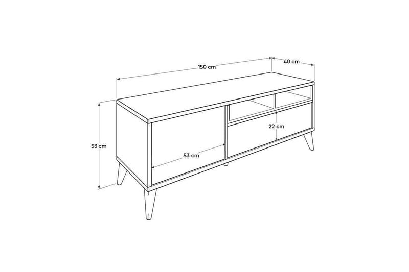 Sosan TV-taso 150 cm - Beige - Huonekalut - TV- & Mediakalusteet - Tv taso & Mediataso