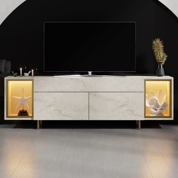 Sosan TV-taso 180x55x32 cm - Travertiini/kulta - Huonekalut - TV- & Mediakalusteet - Tv taso & Mediataso