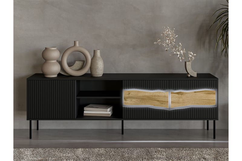 Stintino Tv-Taso 190x40 cm - Musta/Ruskea - Huonekalut - TV- & Mediakalusteet - Tv taso & Mediataso