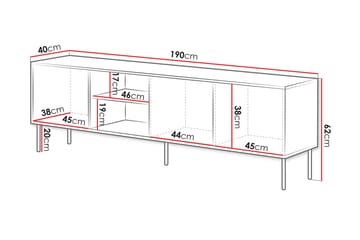 Stintino Tv-Taso 190x40 cm - Huonekalut - TV- & Mediakalusteet - Tv taso & Mediataso