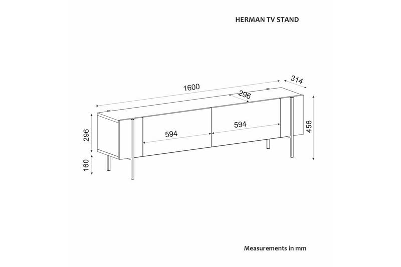 Stira TV-taso 160 cm - Valkoinen - Huonekalut - TV- & Mediakalusteet - Tv taso & Mediataso