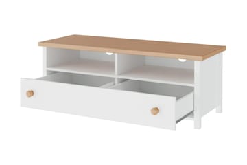 Storys lattialla seisova tv-taso 120 cm säilytystilalla maalattua puuta - Valkoinen - Huonekalut - TV- & Mediakalusteet - Tv taso & Mediataso