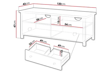 Storys Tv-Taso 120x42 cm - Valkoinen - Huonekalut - TV- & Mediakalusteet - Tv taso & Mediataso