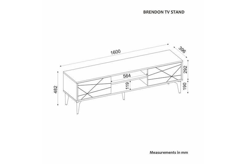Sudama TV-taso 160 cm - Antrasiitti - Huonekalut - TV- & Mediakalusteet - Tv taso & Mediataso