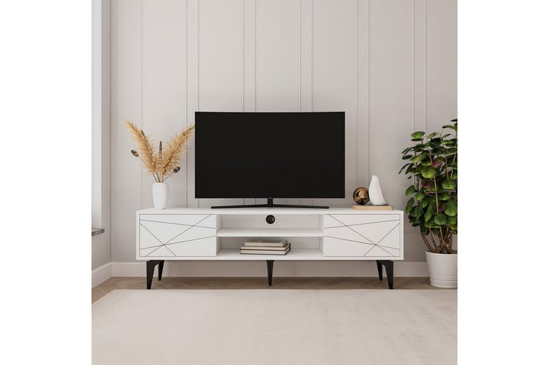Sudama TV-taso 160 cm - Valkoinen - Huonekalut - TV- & Mediakalusteet - Tv taso & Mediataso