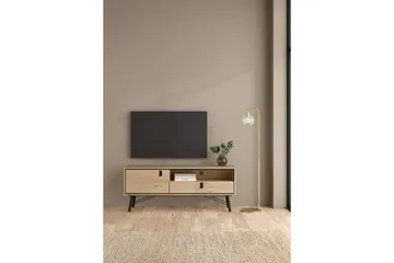 Tadami lattiaseisova tv-taso 150 cm säilytyksellä vaaleasta puusta - Vaaleanruskea - Huonekalut - TV- & Mediakalusteet - Tv taso & Mediataso