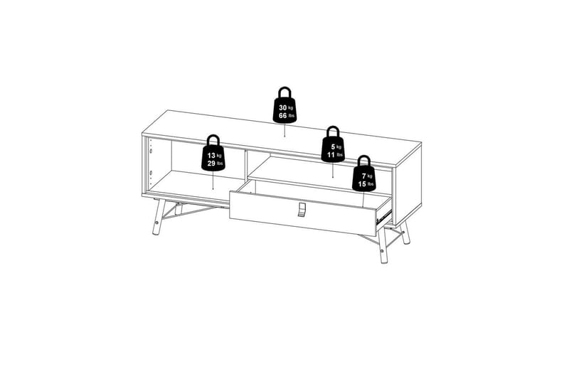 Tadami TV-taso 150 cm - Luonnonväri - Huonekalut - TV- & Mediakalusteet - Tv taso & Mediataso