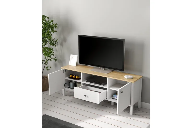 Talan TV-taso 150 cm - Luonnollinen/Valkoinen - Huonekalut - TV- & Mediakalusteet - Tv taso & Mediataso