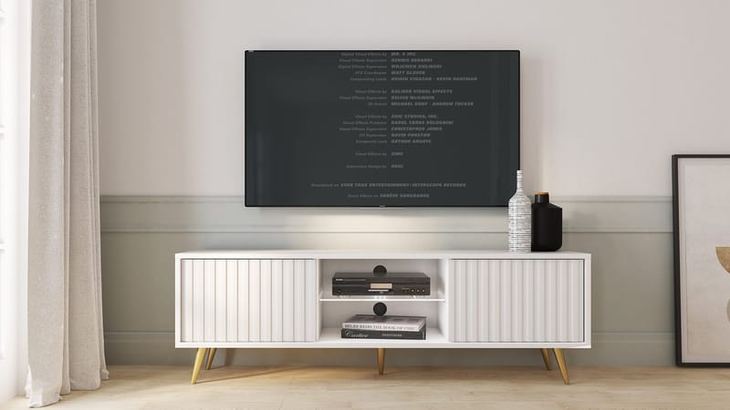 Tapas TV-taso 135 cm - Valkoinen - Huonekalut - TV- & Mediakalusteet - Tv taso & Mediataso