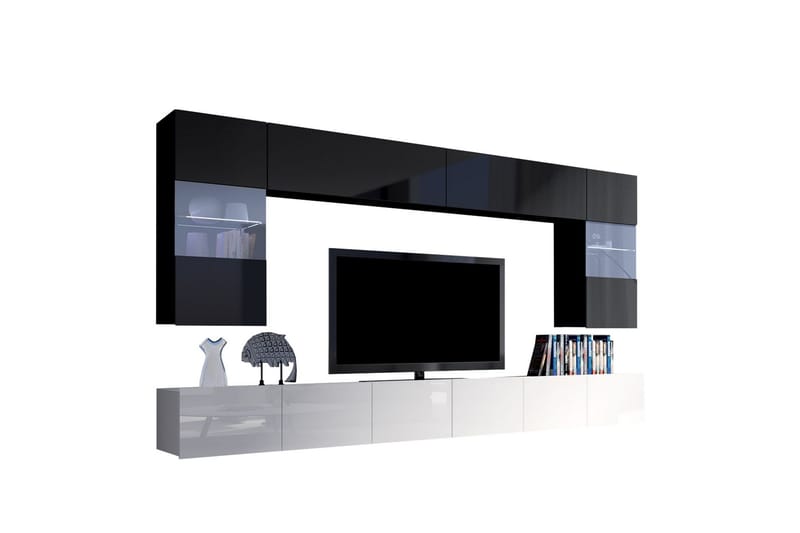 Tessan TV-huonekalusetti - Musta / Valkoinen - Huonekalut - TV- & Mediakalusteet - TV-kalustepaketti