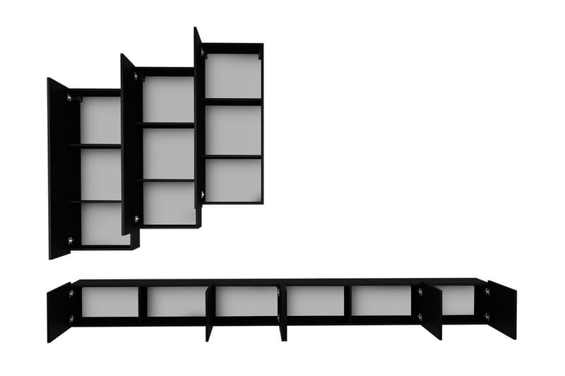 Tessan TV-huonekalusetti - Musta / Valkoinen - Huonekalut - TV- & Mediakalusteet - TV-kalustepaketti