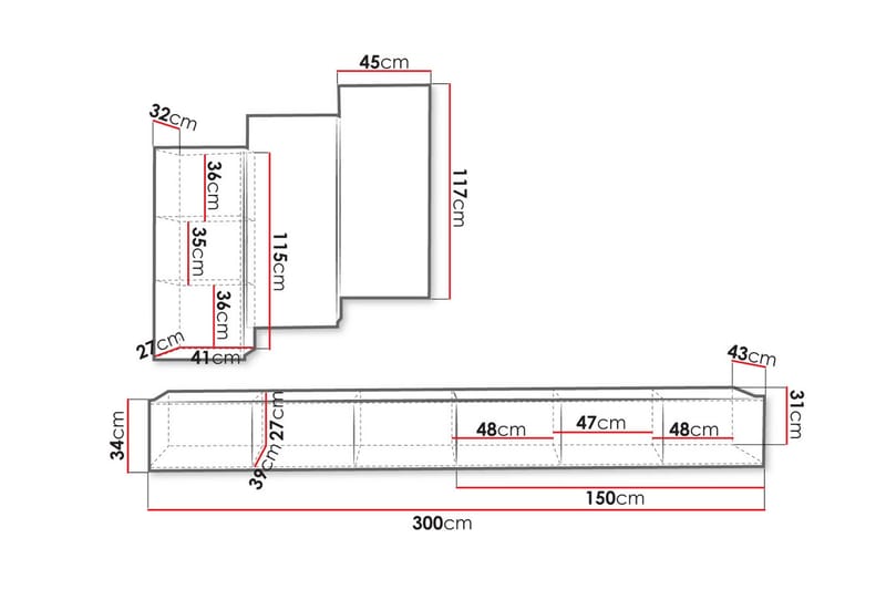 Tessan TV-huonekalusetti - Musta - Huonekalut - TV- & Mediakalusteet - TV-kalustepaketti