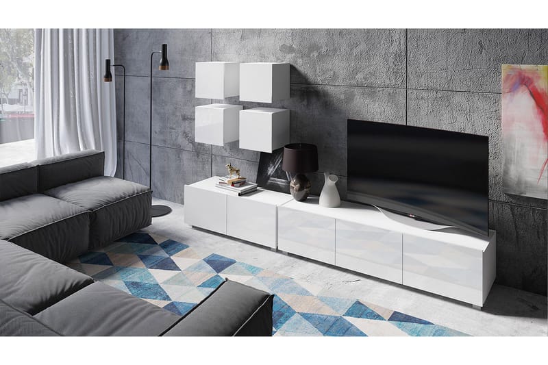 Tessan TV-huonekalusetti - Valkoinen - Huonekalut - TV- & Mediakalusteet - TV-kalustepaketti