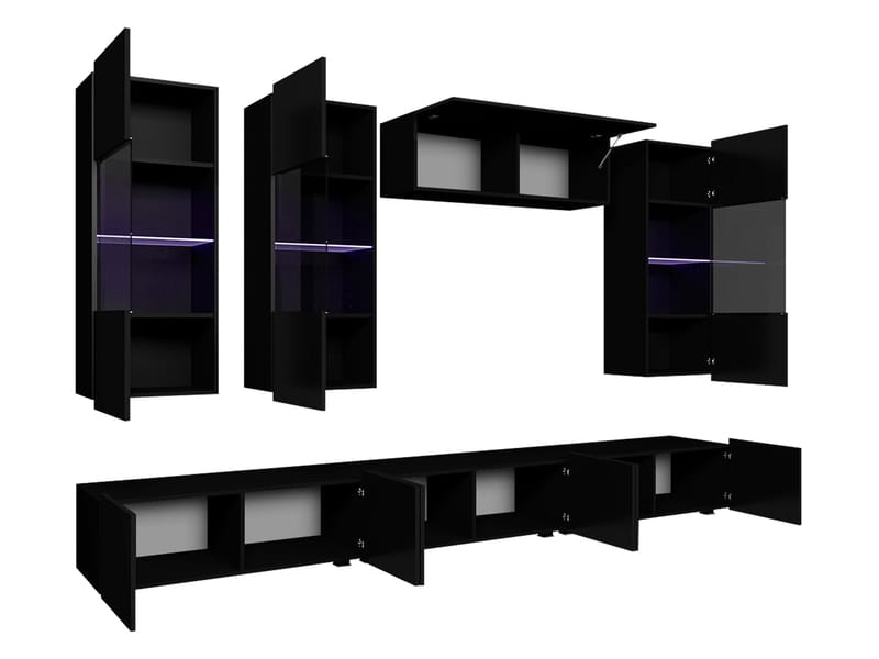 Tessan TV-seinäyksikkö LED-valaistuksella - ruskea - Huonekalut - TV- & Mediakalusteet - TV-kalustepaketti