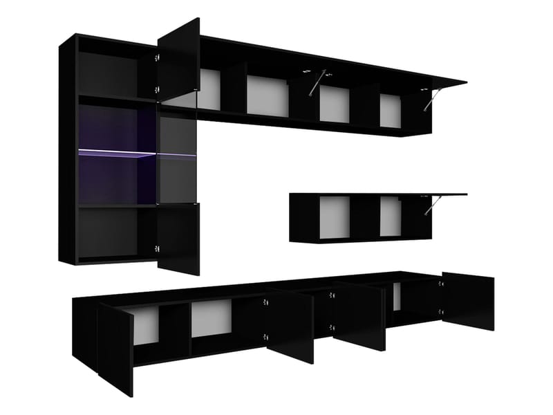 Tessan TV-seinäyksikkö LED-valaistuksella - ruskea - Huonekalut - TV- & Mediakalusteet - TV-kalustepaketti