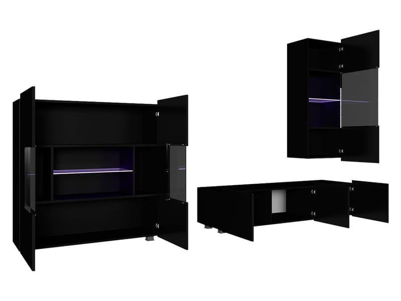 Tessan TV-seinäyksikkö LED-valaistuksella - ruskea - Huonekalut - TV- & Mediakalusteet - TV-kalustepaketti