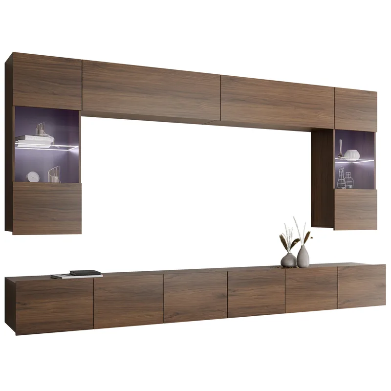 Tessan TV-seinäyksikkö LED-valaistuksella, sininen