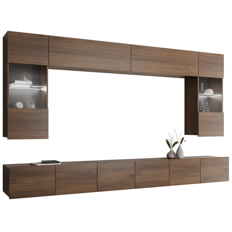 Tessan TV-seinäyksikkö LED-valaistuksella, valkoinen