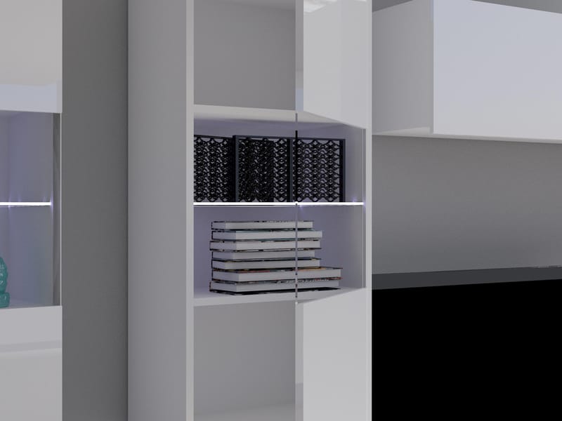 Tessan TV-seinäyksikkö LED-valaistuksella - valkoinen - Huonekalut - TV- & Mediakalusteet - TV-kalustepaketti