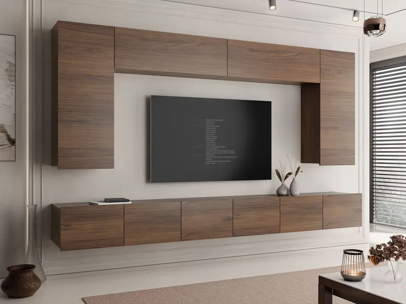 Tessan TV-seinäyksikkö - ruskea - Huonekalut - TV- & Mediakalusteet - TV-kalustepaketti