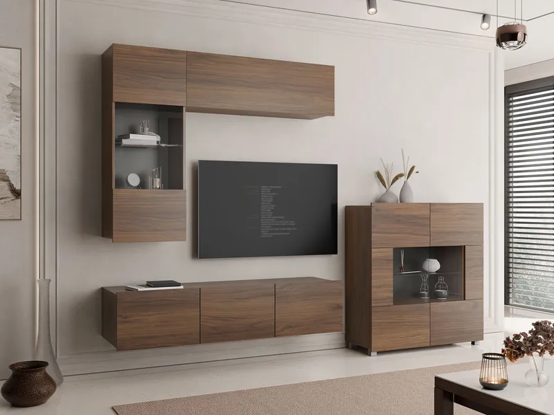 Tessan TV-seinäyksikkö - ruskea - Huonekalut - TV- & Mediakalusteet - TV-kalustepaketti