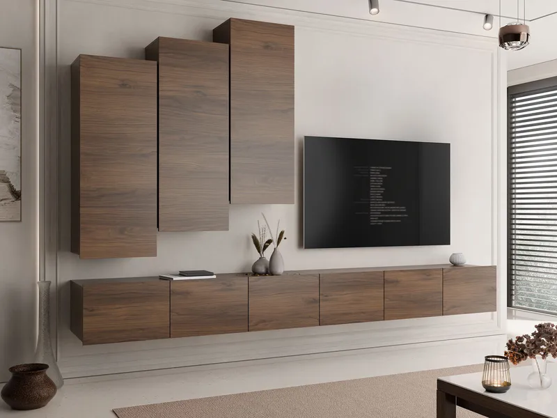 Tessan TV-seinäyksikkö - ruskea - Huonekalut - TV- & Mediakalusteet - TV-kalustepaketti