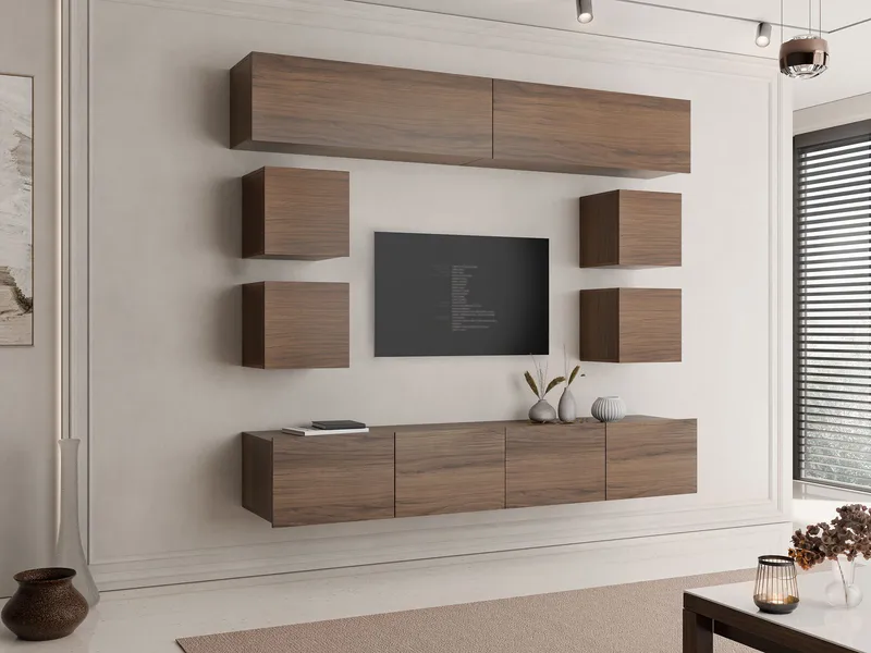 Tessan TV-seinäyksikkö - ruskea - Huonekalut - TV- & Mediakalusteet - TV-kalustepaketti