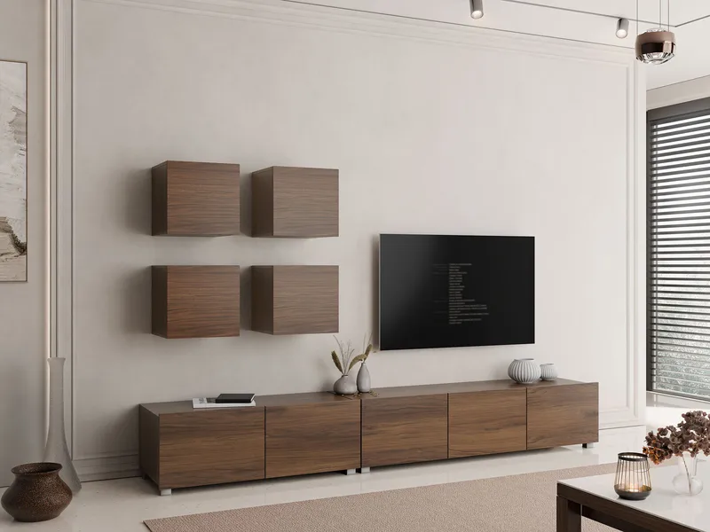 Tessan TV-seinäyksikkö - ruskea - Huonekalut - TV- & Mediakalusteet - TV-kalustepaketti
