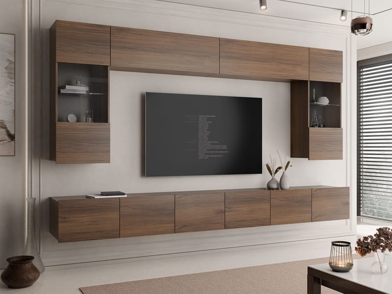 Tessan TV-seinäyksikkö - ruskea - Huonekalut - TV- & Mediakalusteet - TV-kalustepaketti