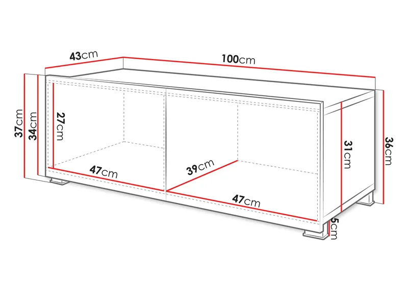 Tessan-tv-taso 100 cm - ruskea - Huonekalut - TV- & Mediakalusteet - Tv taso & Mediataso