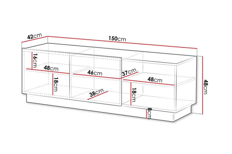 Torvalen TV-taso 150 cm - Beige - Huonekalut - TV- & Mediakalusteet - Tv taso & Mediataso