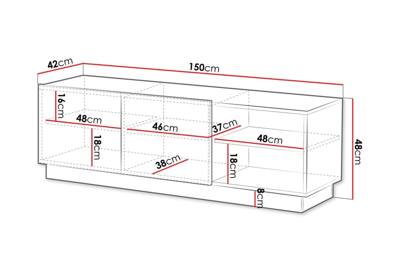 Torvalen TV-taso 150 cm - Beige - Huonekalut - TV- & Mediakalusteet - Tv taso & Mediataso