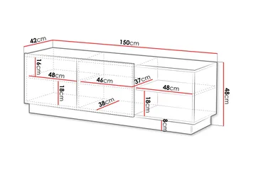 Torvalen TV-taso 150 cm - Musta - Huonekalut - TV- & Mediakalusteet - Tv taso & Mediataso