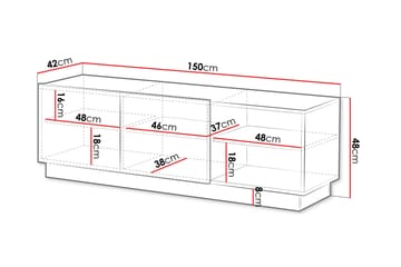 Torvalen TV-taso 150 cm - Valkoinen - Huonekalut - TV- & Mediakalusteet - Tv taso & Mediataso