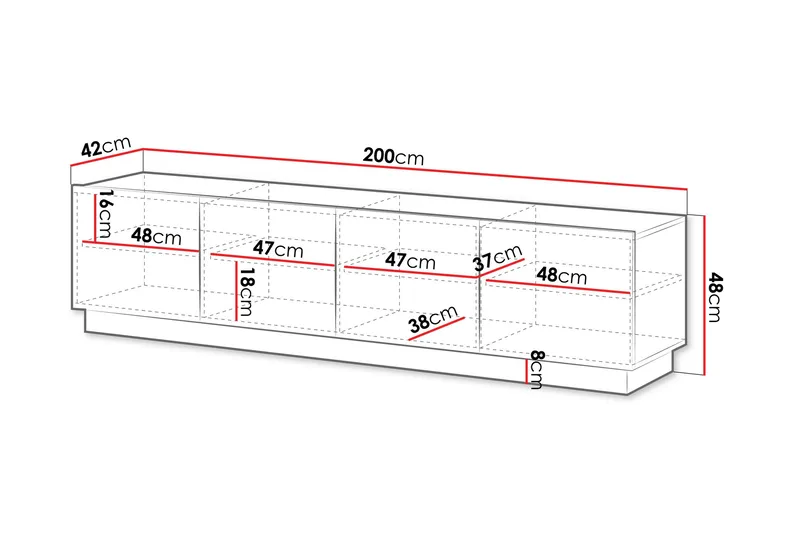 Torvalen TV-taso 200 cm - Beige - Huonekalut - TV- & Mediakalusteet - Tv taso & Mediataso