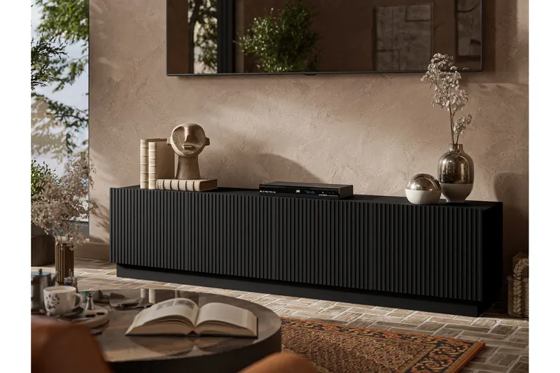 Torvalen TV-taso 200 cm - Musta - Huonekalut - TV- & Mediakalusteet - Tv taso & Mediataso