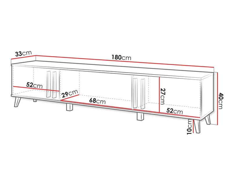 Torvos TV-taso 180 cm - Musta - Huonekalut - TV- & Mediakalusteet - Tv taso & Mediataso