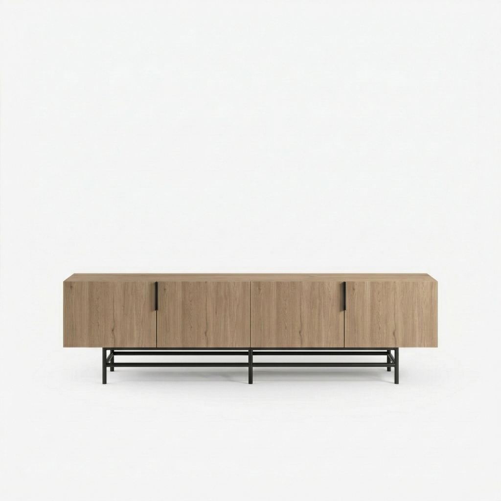 Truvia TV-taso 200x55x35 cm - luonnontammi ja musta