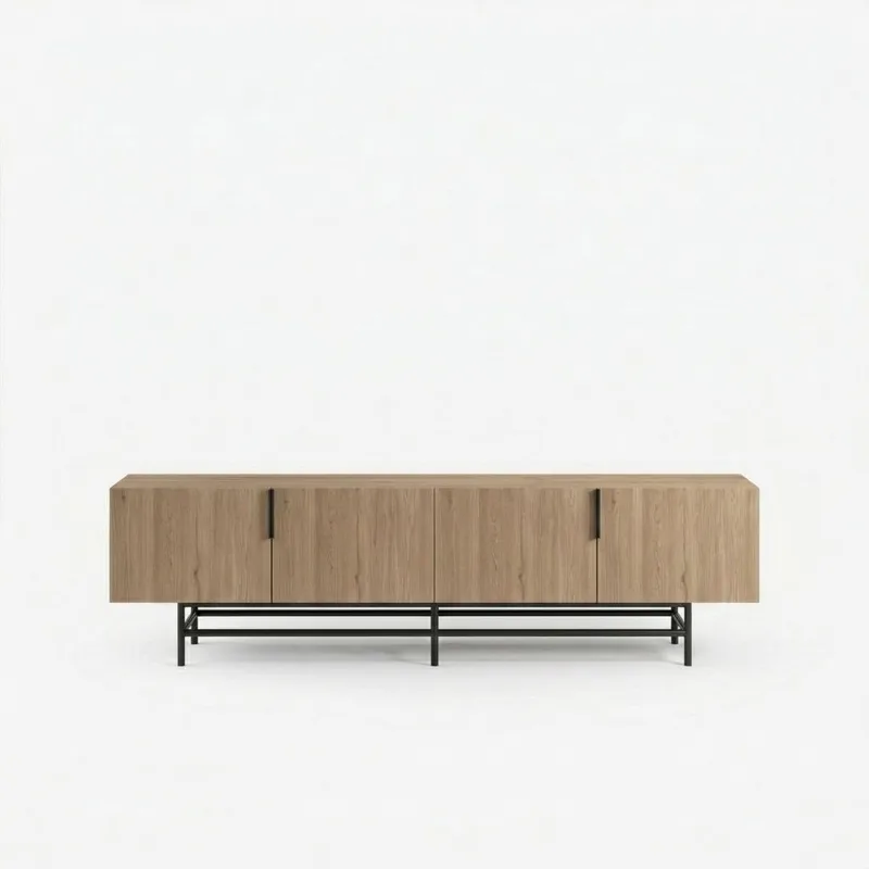 Truvia TV-taso 200x55x35 cm, luonnontammi ja musta